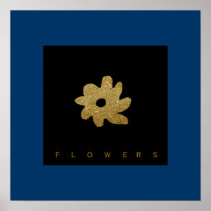 Póster uma flor para decorar