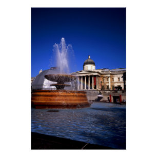 Póster Uma fonte da Praça de Tralgar, Londres