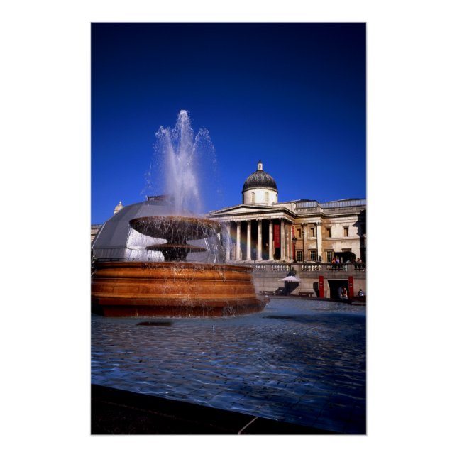 Póster Uma fonte da Praça de Tralgar, Londres (Frente)