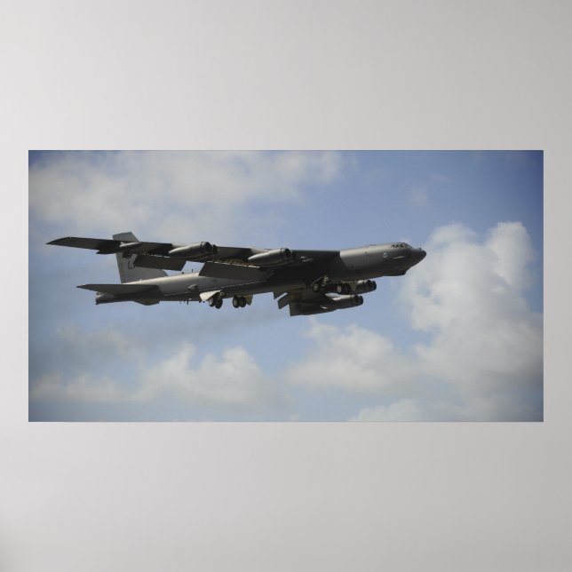 Póster Uma Força Aérea dos EUA B-52 Stratofortress em voo (Frente)