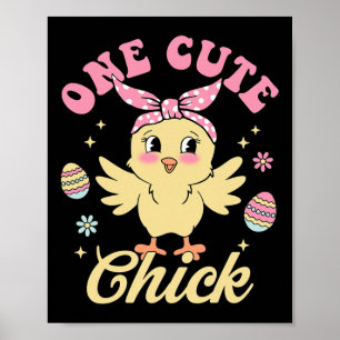 Poster Uma Franga Fofa Feliz Páscoa Meninos Meninas Crian
