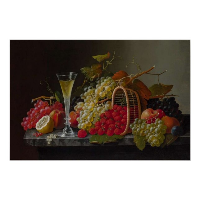 Póster Uma Fruta Ainda Com Champanhe (Frente)