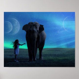 Poster Uma garota com seu elefante 1