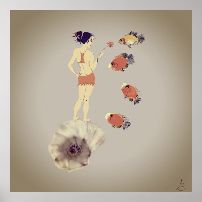Poster Uma garota com uma flor (Frente)