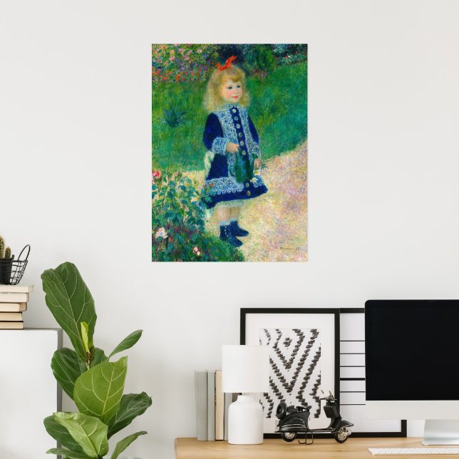 Poster Uma garota com uma lata de água por Pierre Renoir (Escritório em casa)