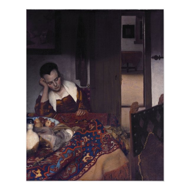 Póster Uma garota dormindo por Johannes Vermeer (Frente)