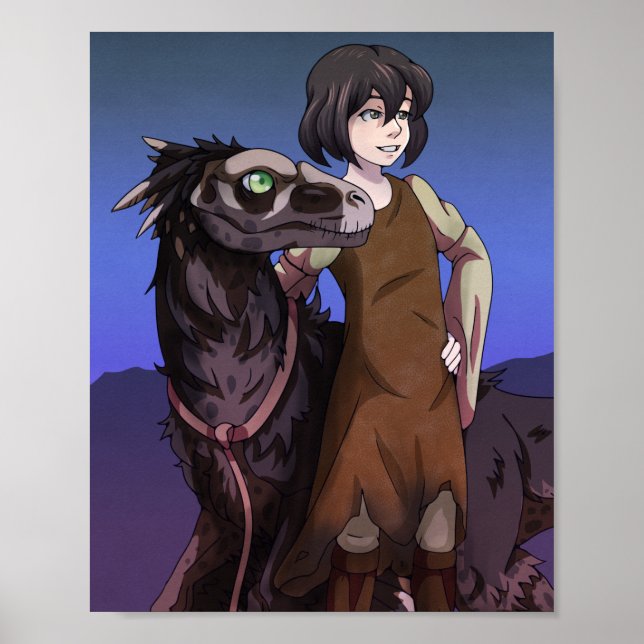 Poster Uma garota e seu dinossauro (Frente)