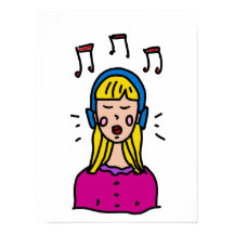 Uma garota está ouvindo música