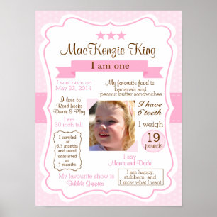 Poster Uma garota rosa, um ano, assina sua garota de aniv