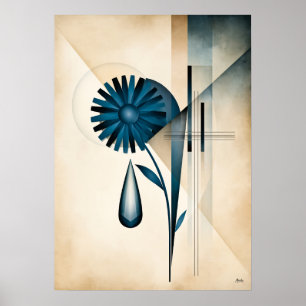 Poster Uma Gota Segura o Céu Arte Geométrica da Água