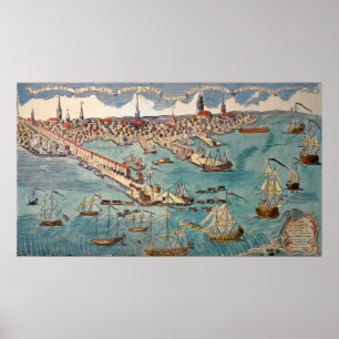 Póster Uma ideia da parte da cidade de Boston