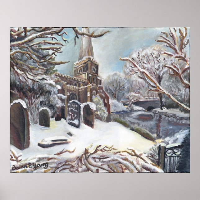 Póster Uma Igreja no inverno (Frente)