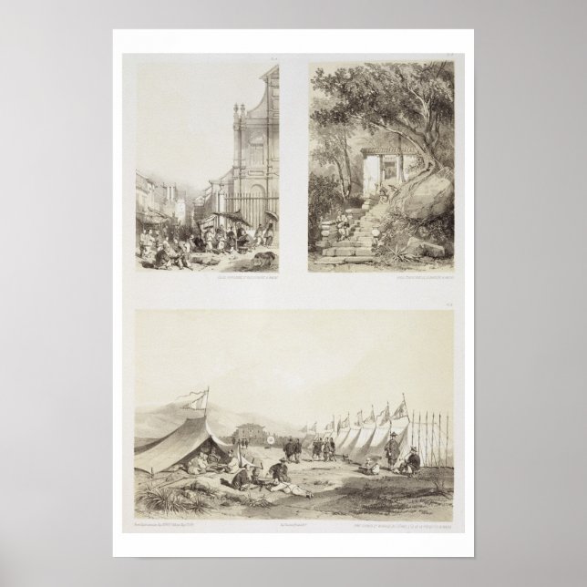 Póster Uma Igreja Portuguesa e uma Rua Chinesa em Macau, (Frente)