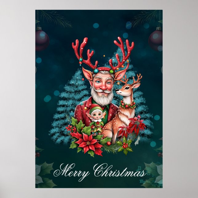 Poster Uma ilustração brilhante de Natal. (Frente)