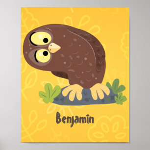 Poster Uma ilustração curiosa e engraçada de desenho a