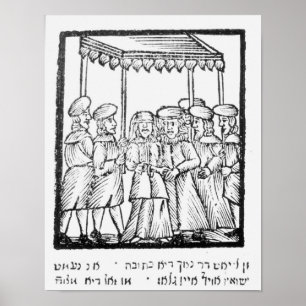 Poster Uma ilustração de um casamento judaico