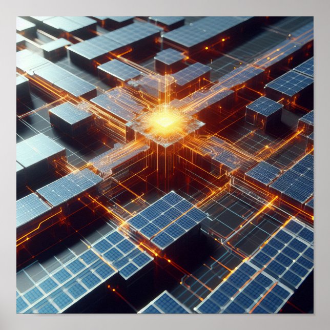 Poster Uma imagem de fundo de circuitos eletrônicos (Frente)