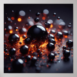 Poster Uma imagem de fundo de órbitas escuras e douradas 