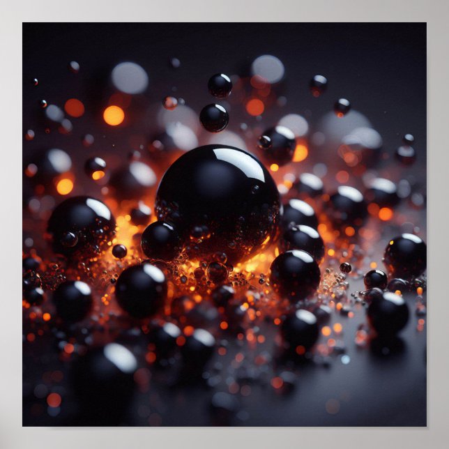 Poster Uma imagem de fundo de órbitas escuras e douradas  (Frente)