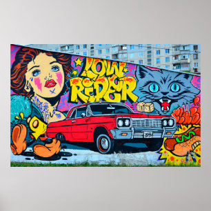 Poster Uma imagem detalhada do desenho do grafite. Concei