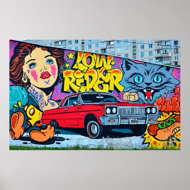 Poster Uma imagem detalhada do desenho do grafite. Concei (Frente)