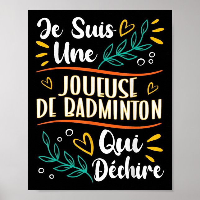 Poster Uma Jogadora De Badminton Que Rasga Presente Badmi (Frente)