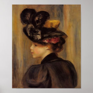 Poster Uma jovem mulher de Renoir que veste um chapéu