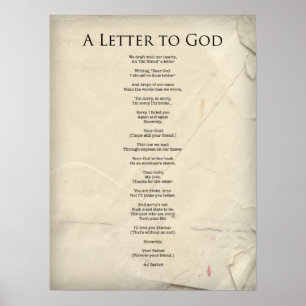 Poster "Uma letra poema religioso ao deus" Poster-Grande