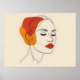 Poster Uma linha de arte feminina