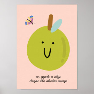 POSTER UMA MAÇÃ POR DIA MANTÉM O MÉDICO LONGE