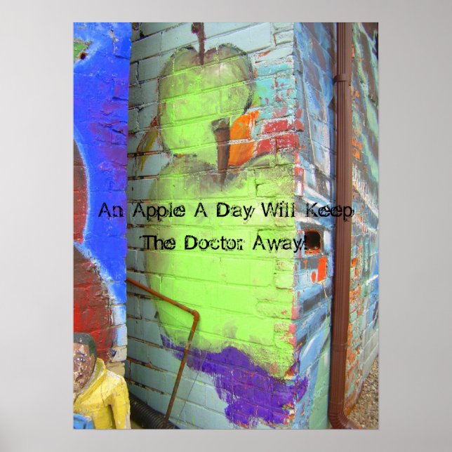 Poster Uma Maçã Por Dia Manterá O Médico.. (Frente)