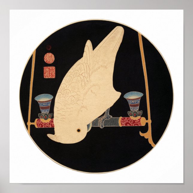 Póster Uma Macaw Branca, Jakuchu (Frente)