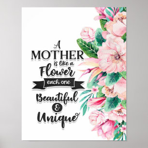 Poster Uma Mãe É Como Um Presente De Flor, Um Presente