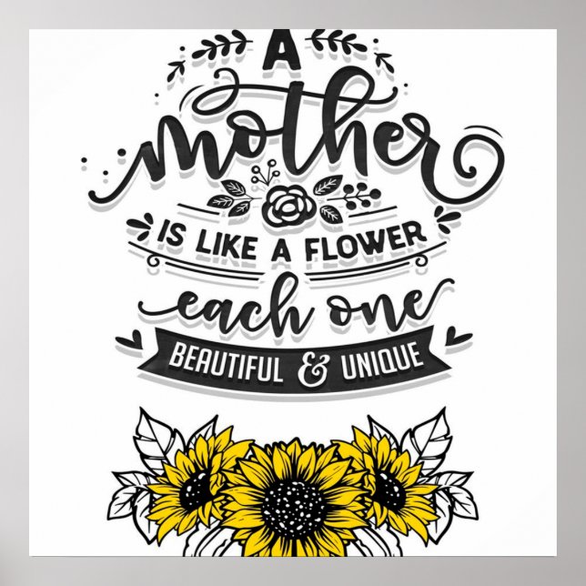 Poster Uma mãe é como uma flor, um presente de Dia de as  (Frente)