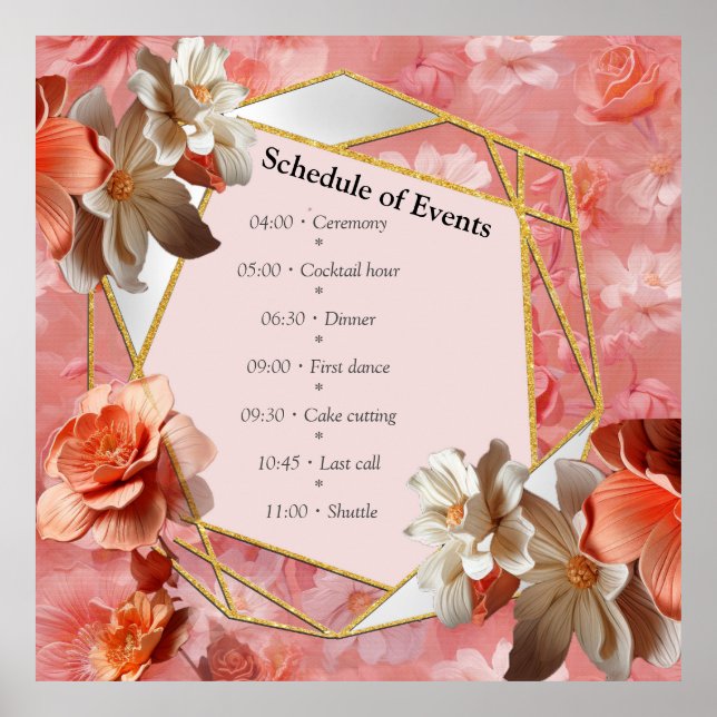 Poster Uma matiz suave e fina chamada Flores de Peach Fuz (Frente)