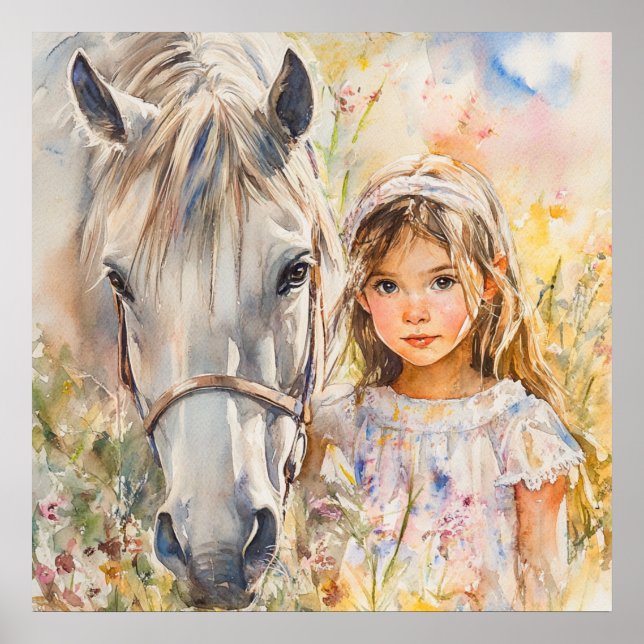 Poster Uma Menina com um Cavalo (Frente)