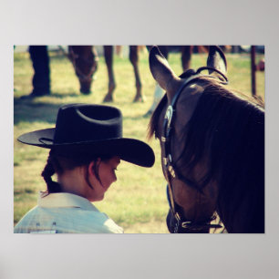 Póster Uma menina e seu cavalo
