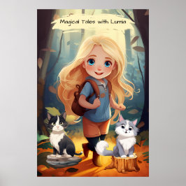 Poster Uma Menina e Seus Dois Gatos