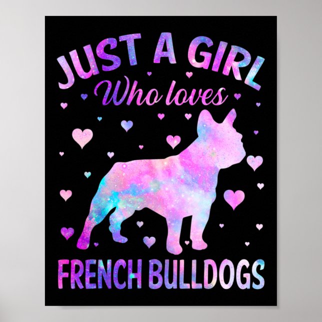 Poster Uma Menina Que Ama Cachorros Franceses Diversão De (Frente)