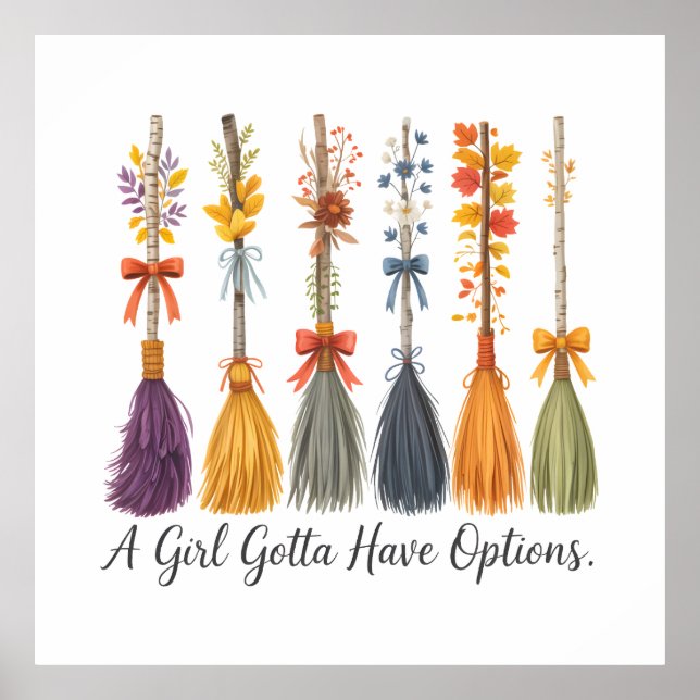 Poster Uma Menina Tem Que Ter Opções Citar Design (Frente)