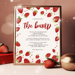 Poster Uma Mensagem Do Chá de fraldas De Morango Bump