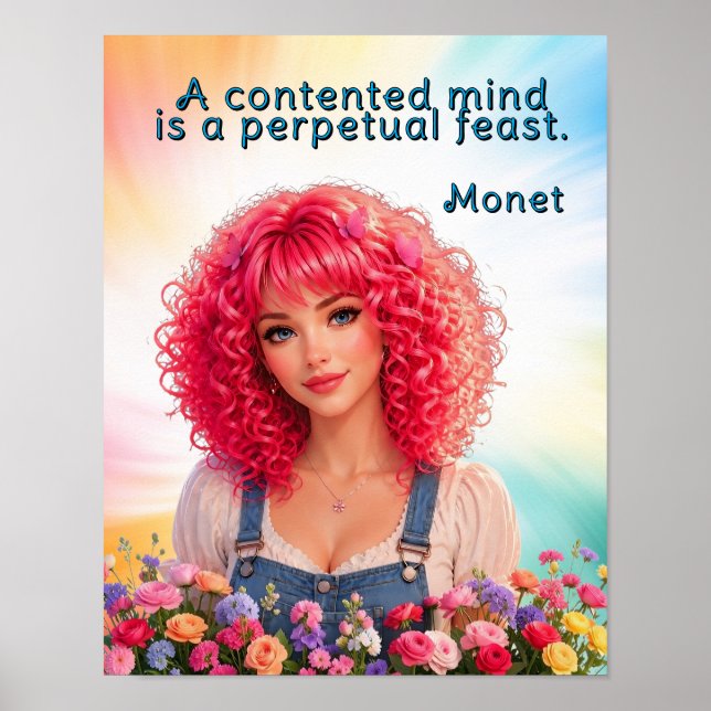 Poster Uma mente satisfeita é um banquete perpétuo Citaçã (Frente)