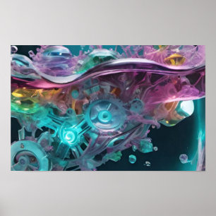 Poster Uma mistura mesmerizante de cores vibrantes