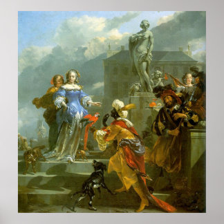 Poster Uma mouro apresentando um papagaio a uma dama