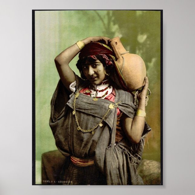 Poster Uma mulher beduína, Tunis, Tunísia vintage Photoch (Frente)