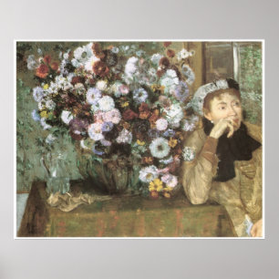 Poster Uma Mulher com Chrysanthemums, Edgar Degas.