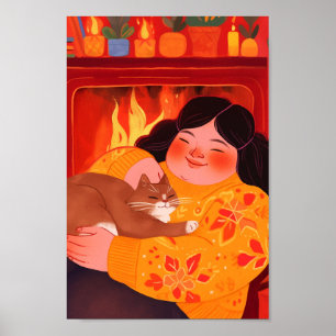 Poster Uma mulher e seu gato