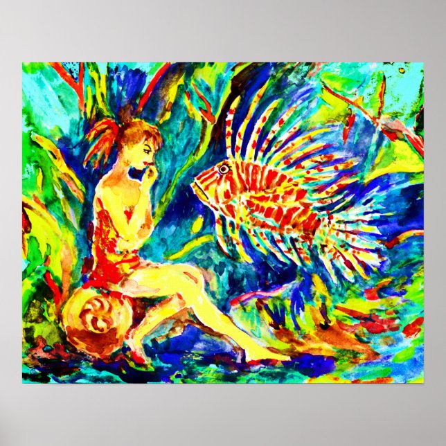 Poster Uma mulher e um peixe (Frente)