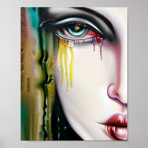 Poster Uma mulher levemente assustadora, mas bonita com l