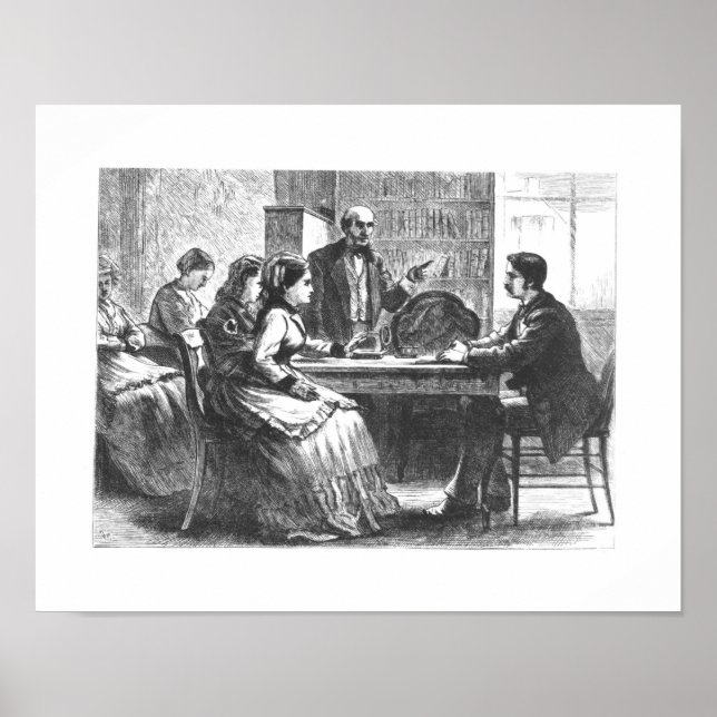 Póster Uma mulher negocia com um gerente de fábrica, assi (Frente)